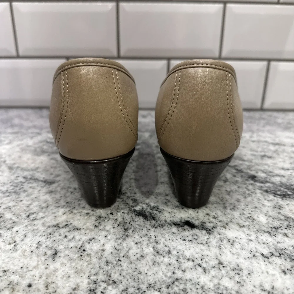 SAS Womens Easier Comfort Shoes Tripad Slip On Tan‎ Leather 9.5 M Heel 142375